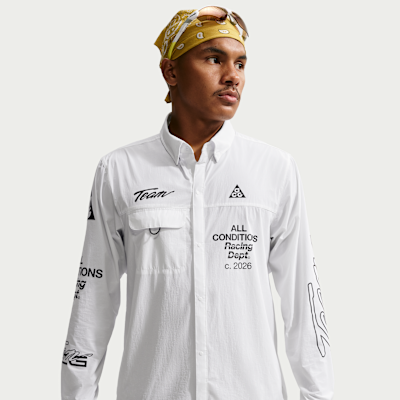 ACG Aireez Men's UV Protection Button-Up Long-Sleeve Graphic Top
